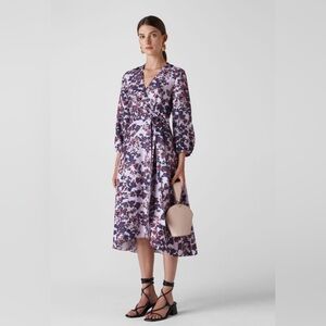 Whistles Lavender Floral Wrap Dress